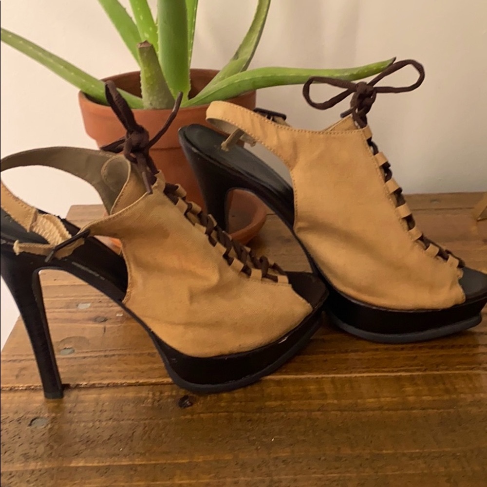 Combat boot inspired heels